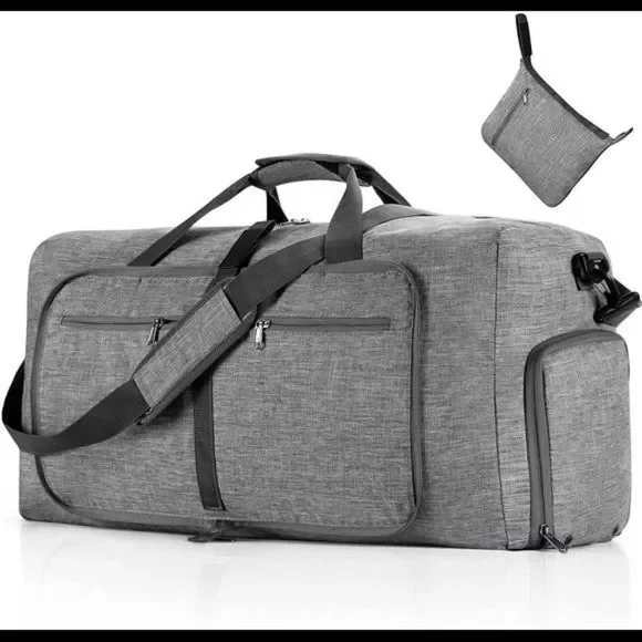 Travel Duffle Bag Foldable Compartment Overnight Bag Waterproof & Tear Resistant - Picture 1 of 6